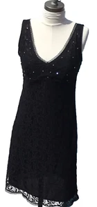 Eva Blue Beautiful Black Lace Dress sz 8p - Picture 1 of 9