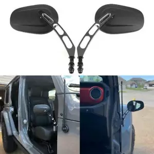 Door Off Hinge Side View Mirrors Edge Cut Black for Jeep Wrangler JL TJ JK 97-18 - Bild 1 von 12
