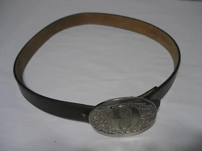 Award Design Metals Belt Buckle Cowboy Western with "D" and Belt - Image 1 of 4