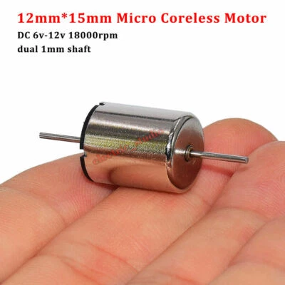 Micro Mini 12mm Coreless Motor Dual Shaft DC 6V-12V High Speed RC HO Rail Train
