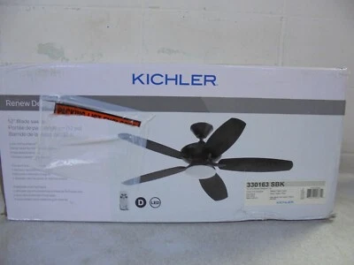 Kichler Renew Designer 52 in. Indoor/Outdoor Satin Black Dual Mount Ceiling Fan - Image 1 of 4