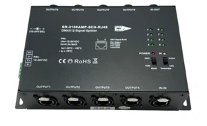 SIRS-E 8-Way RDM Enabled Signal RJ45 DMX Splitter SR-2100AMP-8CH-RJ45 - Picture 1 of 1