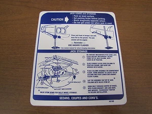 1970 GTO LEMANS TEMPEST JACK INSTRUCTION DECAL - Bild 1 von 1