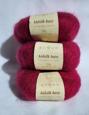 Rowan KID SILK HAZE  lot of 3  CANDY GIRL Fuchsia Deep Pink  687 yds - Image 1 of 4