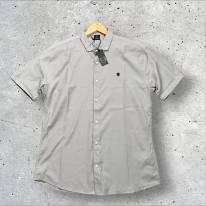 Camisa Police 883 Para Hombre Talla XL Gris Manga Corta Abotonada Logo Crandón - Imagen 1 de 8