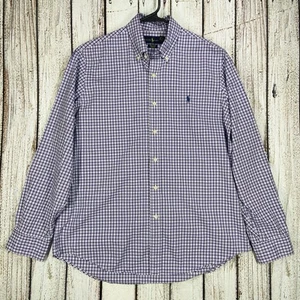 Ralph Lauren Hemd Herren Medium Lila Stretch Kariert Langarm Button Down - Bild 1 von 24