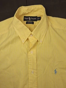 Polo Ralph Lauren Herren Gingham Check Gelb Kurzarm Blake Small Button Down - Bild 1 von 9