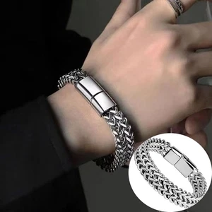 Pulsera de acero inoxidable para hombre estilo hip-hop cadena punk moda accesorios simples - Imagen 1 de 9