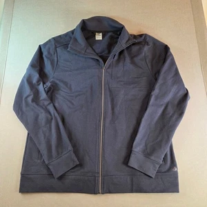 Chaqueta RVCA Cremallera Completa XL Azul Marino Mezcla de Algodón Logo Ropa de Calle - Imagen 1 de 12