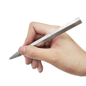 1 Stück Handgefertigt Edelstahl Sechseckig Drehen Stil Kugelschreiber Schreiben Signatur Stift - Bild 1 von 6