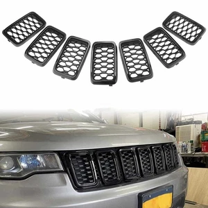 7pcs Front Grille Grill Inserted Ring Trim Fit For Jeep Grand Cherokee 2018-2021 - Foto 1 di 23