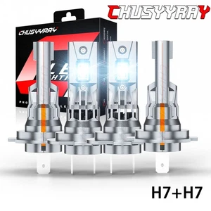 4x H7 10000K LED Headlight Kit High Low Beam Bulbs 3300000LM White Super Bright - Picture 1 of 13