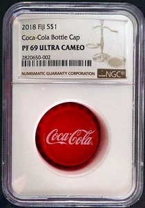2018 1 Oz Coca Cola Bottle Cap 999 Silver Commemorative Issue NGC PF 69 UC KM705 - Picture 1 of 2