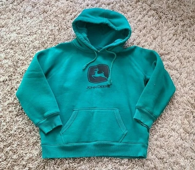 John Deere Green Hoodie Sweatshirt Boys Size Small 8 Long Sleeve Thick Winter - Image 1 of 3