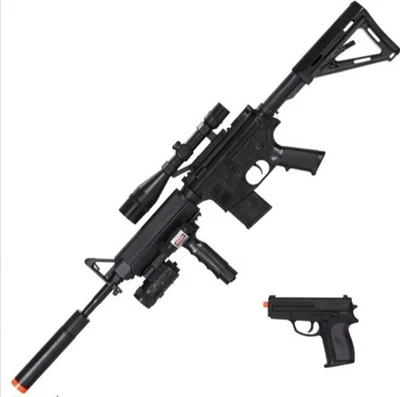 UKARMS P1158D Tactical Spring Airsoft Rifle Gun FULL KIT With Pistol Handgun COMBO PACK