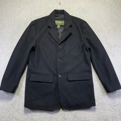 Blazer Eddie Bauer Para Hombres Mediano Negro Mezcla de Lana Chaqueta Abrigo Deportivo Botones Foto 1 de 4