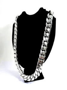 Collar de cadena muy largo pesado Taxco, plata esterlina 925 mexicana. 747g 30" - Imagen 1 de 17