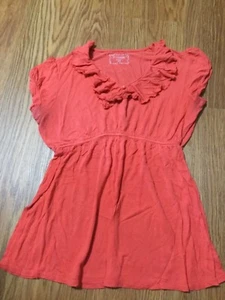 Motherhood Maternity Orange Size SMALL S/P V-neck ruffles Top Shirt  - Picture 1 of 4