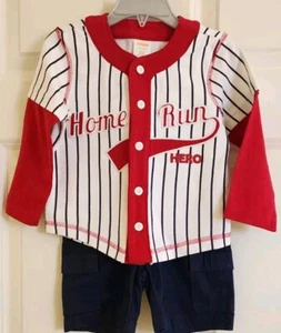 NEW Gymboree Boys Outfit Size 18-24mo Baseball top Blue shorts - Picture 1 of 5