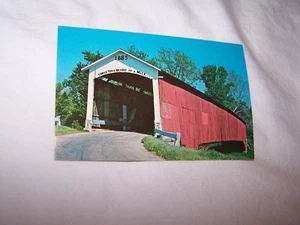 NEWPORT überdachte Brücke Postkarte Vermillion County Indianer Little Vermillio River - Bild 1 von 3