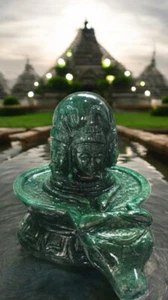 Hand-Carved Panchmukhi Shiva Lingam Green Aventurine Jade Sacred Shivling Idol - Picture 1 of 6