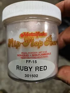 Metal Flake, Flip Flop Pearl Ff-15 Ruby Red Qty 12 2 Oz Containers - Picture 1 of 4