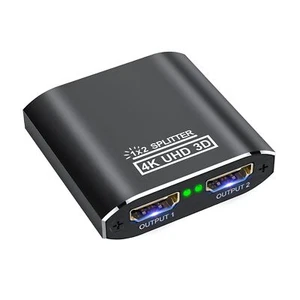 HDMI Splitter 4K, Aluminium Automatischer HDMI Splitter 1 Eingang 2 Ausgänge - Bild 1 von 7