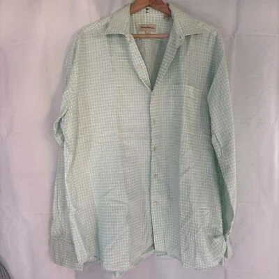 Camisa de vestir Tommy Bahama para hombre con botones de guinga 16 1/2 36-37 verde manga larga Foto 1 de 4