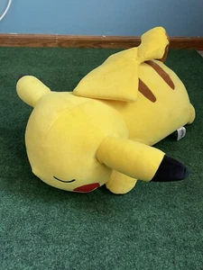 Pokemon 18” Sleeping Pikachu Soft Jumbo Large Plush Pillow Buddy - Picture 1 of 4