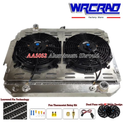Radiator Shroud Fan+Relay Kit For 1979-1993 Dodge D/W 150 250 Ramcharger 5.2 5.9 - Image 1 of 4