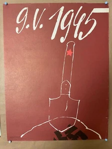 1980s Original Vintage Russian Soviet Art Poster USSR Victory Day World War 2 - Imagen 1 de 4
