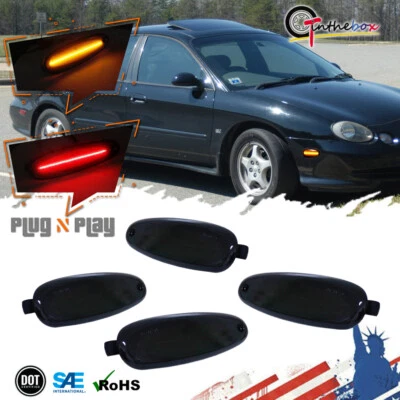 Lámparas marcadoras laterales LED rojas ámbar delanteras para Ford Taurus y Mercury Sable 96-99 Foto 1 de 4