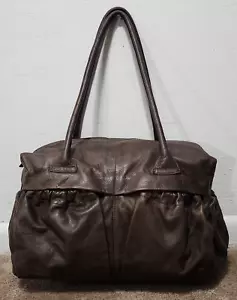 Lupo Brown Leather Handbag Purse Shoulder Bag Zipper Closure Medium Large - Picture 1 of 15