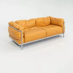 2010s Le Corbusier for Cassina LC3 Settee / Two Seat Sofa / Loveseat in Cognac - Picture 1 of 12