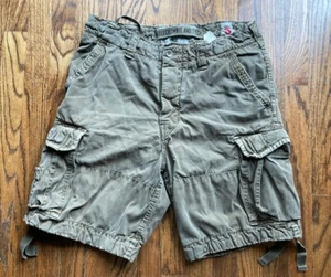 Vintage Abercrombie Fitch Cargo Shorts Mens Small Baggy Paratrooper Grunge Y2K - Picture 1 of 12