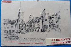 AK von Rambervillers La place de L'Eglise .VOSGES geschrieben von 1913 Nr. 740/57 - Bild 1 von 2
