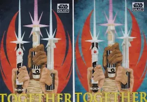 Star Wars 2021 cromo base galaxia y refractor #51 Obi-Wan Mace Anakin Skywalker - Imagen 1 de 1