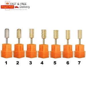 3/32 Zoll Goldhartmetall Nagelbohrer Bits Polieren Feile Pinsel glatt oben Maniküre  - Bild 1 von 9