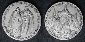 Medaglia - Paolo VI Viaggio in India 1964 - Ag g 42 mm 44 - Box - Imagen 1 de 1