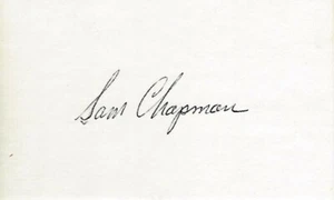 Sam Chapman Signed Athletics Cal Bears 3x5 inch Index Card - Died 2006 NCAA HOF - Picture 1 of 2