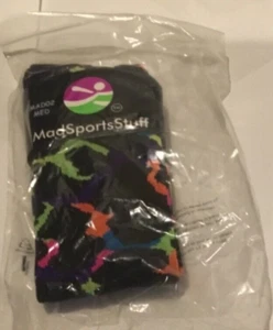 NEW MadSportsStuff Athletic Soccer Socks Neon Black Over Calf Medium M NWT 74ST - Picture 1 of 2