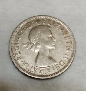1954 Australia Silver Florin Royal Visit Coin KM #55 - Picture 1 of 4