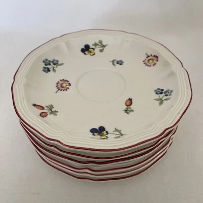 Villeroy & Boch PETITE FLEUR Patrón 6 TAZAS DE PORCELANA + 6 PLATILLOS EN MUY BUENA CONDICIÓN Foto 1 de 4
