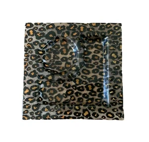 Leopard Square Dip Chip Vegetable Appetizer 9.5 in. Serving Plate Pre-Owned - Picture 1 of 4
