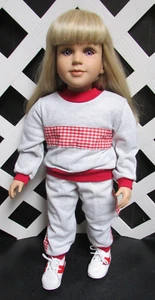 My Twinn Doll Outfit - Red & Grey/Gray Sweat Set + Shoes - Handmade - Picture 1 of 2