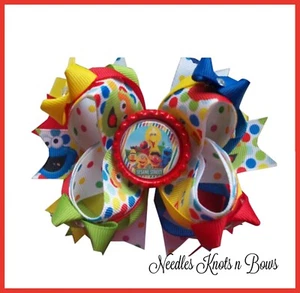 Girls Sesame Street Layered Over the Top Hair Bow with Sesame Street Center - Picture 1 of 4