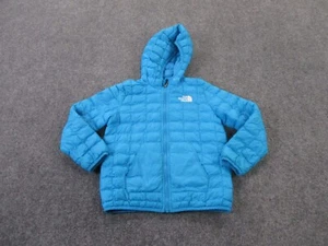 North Face Jacket Boys 6 Blue Puffer Coat Quilted Hiking Outdoors Thermoball - Picture 1 of 13