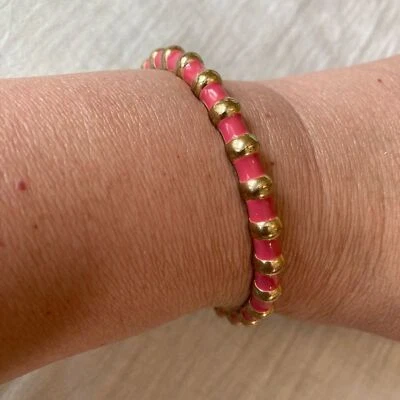 Pulseira vintage esmaltada rosa Fornash - Imagem 1 de 4