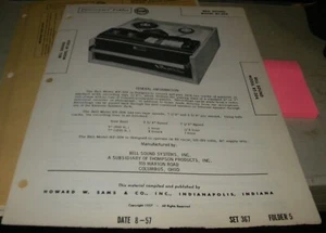 BELL SOUND REEL-TO-REEL TAPE RECORDER MODEL: RT-204 (SAMS PHOTOFACT 367-5) - Picture 1 of 1