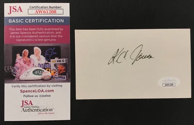 Boston Celtics K.C. Jones SIGNED Index Card w/ JSA COA Hall of Famer! - Image 1 of 4